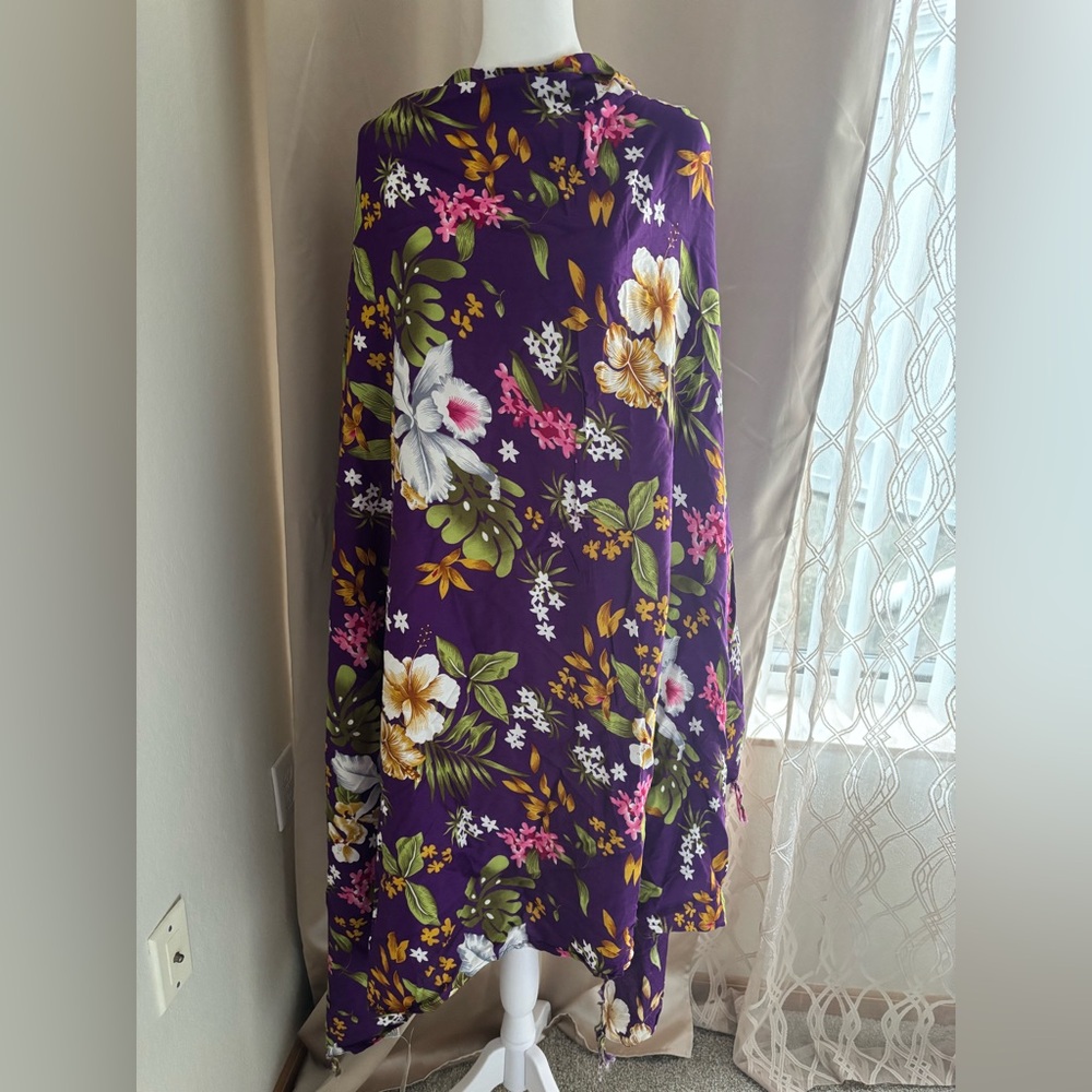 Beach Coverup Floral Purple Hawaiian Pareo🌺, one size